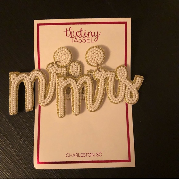 “MRS” Earrings from The Tiny Tassel NWT - Picture 1 of 3
